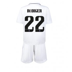 Baby Fußballbekleidung Real Madrid Antonio Rudiger #22 Heimtrikot 2022-23 Kurzarm (+ kurze hosen)